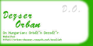 dezser orban business card
